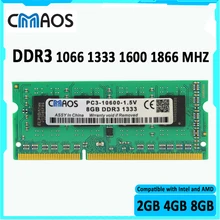 CMAOS Laptop Ram ddr3 8Gb 4GB 2GB 1066 1333 1600 1866 pamięć do notebooka pamięć ddr3 4G 8G 2G ram sodimm Sdram RAM dla Intel i AMD