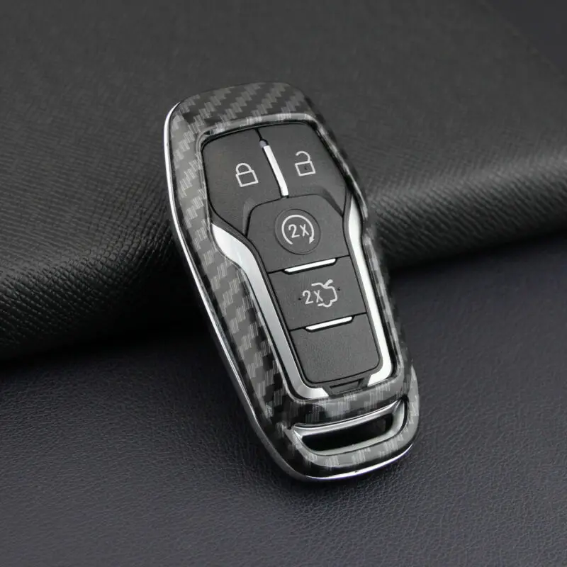 Автомобильный флип-чехол для ключей из углеродного волокна для Ford 2013- Защитная бирка