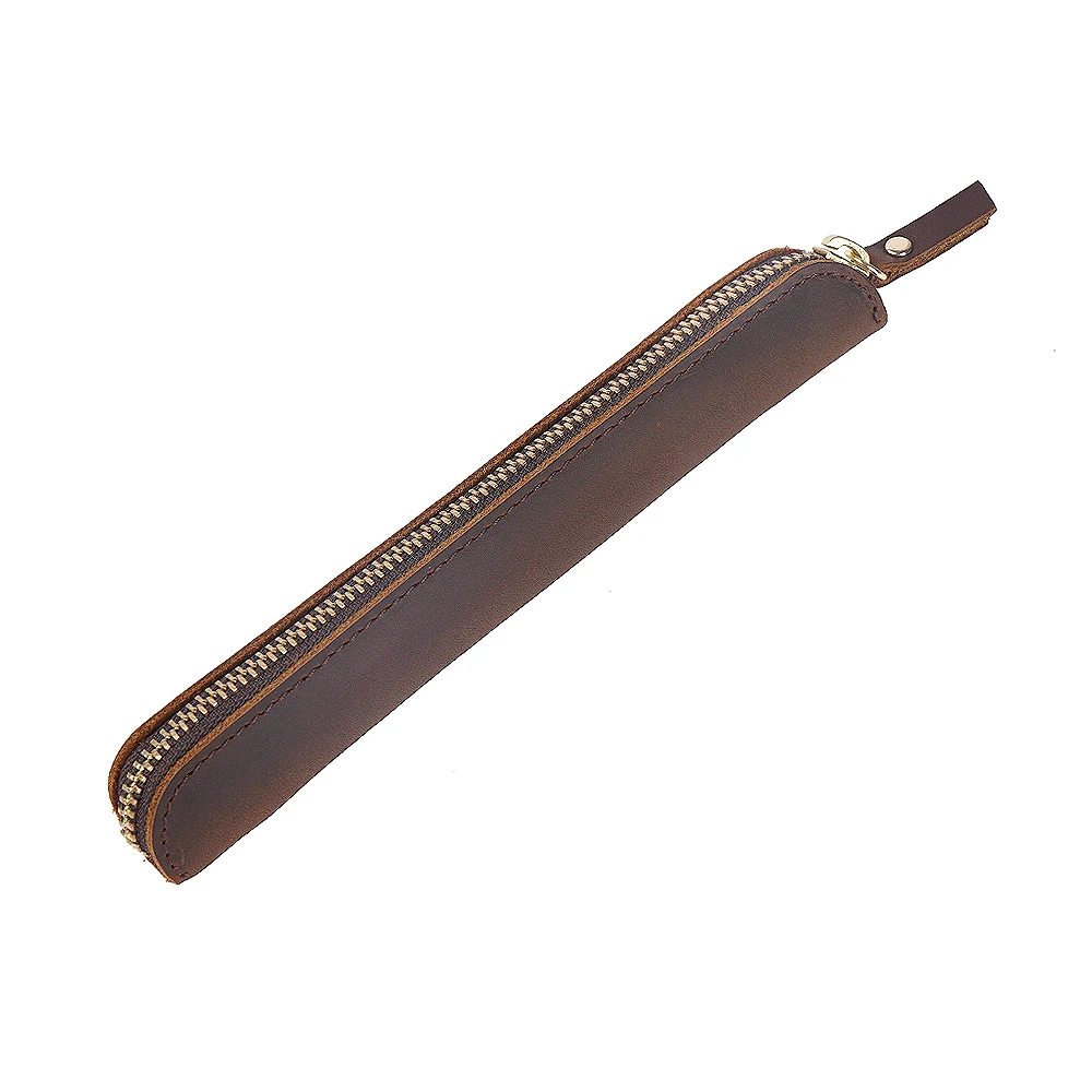 Londo Estuche De Piel Genuina Para Lápices – Dos Compartimentos Con Cierre De Solapa – Unisex – 7 Colores
