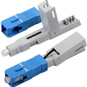 

100PCS/Lot SC UPC single-mode fiber optic SC UPC quick connector FTTH Fiber Optic Fast Connector