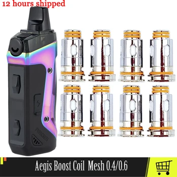 

5pc Replacement Aegis Boost Coil Head Mesh 0.4 0.6ohm Vape Coils For Aegis Cartridge Pods Electronic Cigarette Core