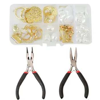 

8 Pairs Pearl Bohemian Earring Making Set DIY Jewelry Material Supplies Accessories Handmade Tool Kit
