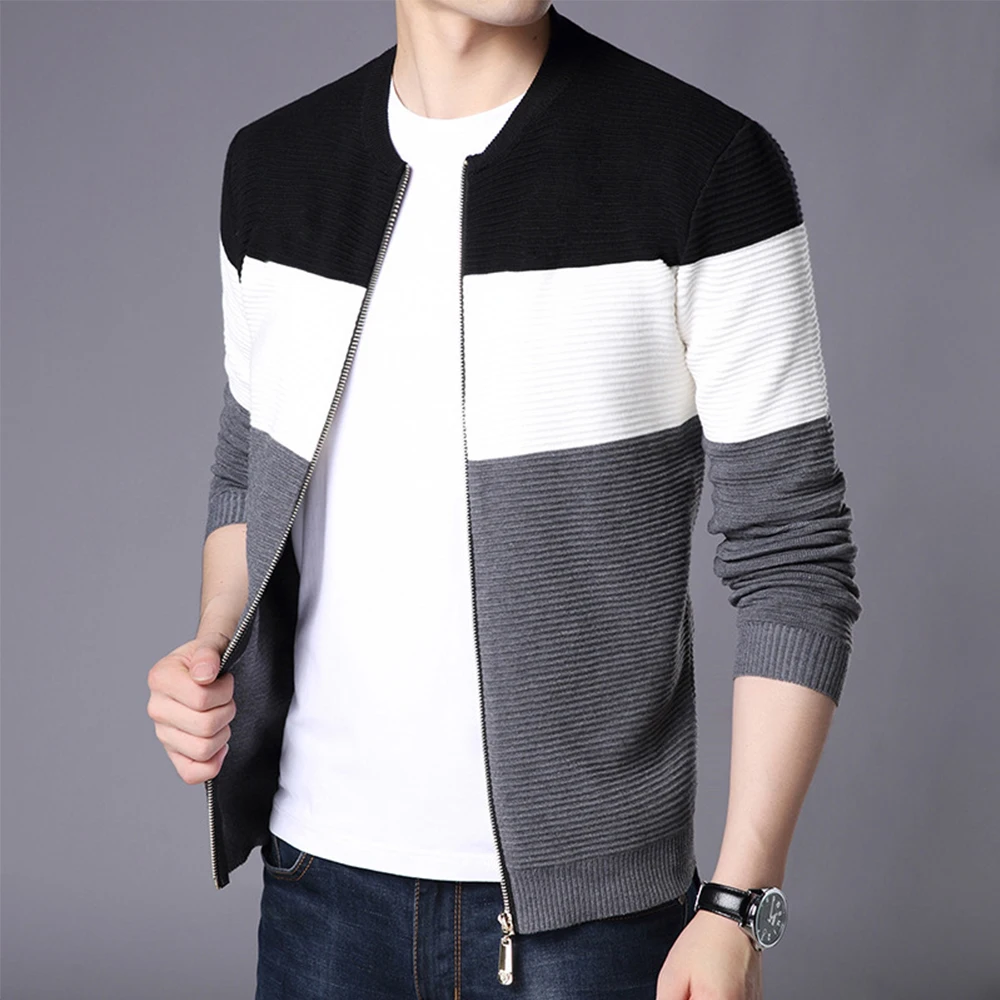 2020 Autumn Men New Casual Wool Cardigan Sweater Jumper Men Winter Fashion Striped Pockets Knit Outwear Coat Sweater Men 2020 Autumn Men New Casual Wool Cardigan Sweater Jumper Men Winter Fashion Striped Pockets Knit Outwear Coat Sweater Men