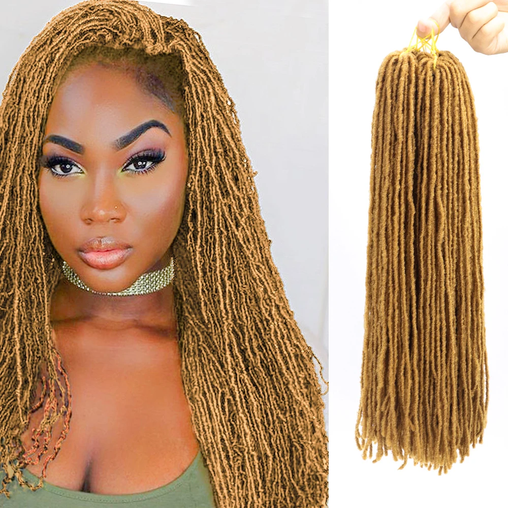 Us 4 0 50 Off Sister Locks Dreadlocks Hair Extensions Pure Color 18 Inch Blonde Brown Bug Synthetic Hair For Women Crochet Hair In Dread Loc Faux