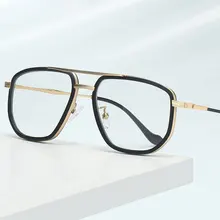 

Pilot Style Blue Light Blocking Glasses Frame for Men and Women Prescription Optical Eyeglasses Aviator Fashion Brand Designer