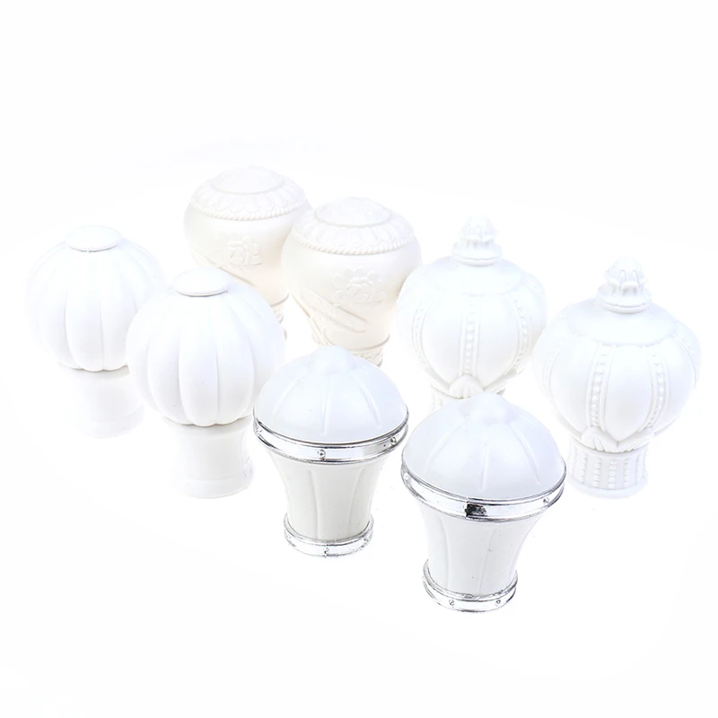 2Pcs Multiple Sizes Curtain Rod Cap Finials Plastic Vintage Drapery Rail Ends
