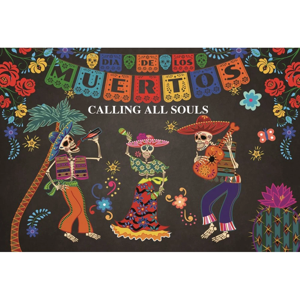 Yeele Mexican Day Of The Dead Backdrop Photocall Dia De Los Muertos   ,  Ʃ 