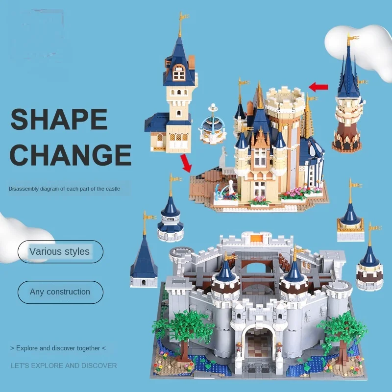 

YuXing 13132 Paradise Fairy Tale Dream Princess Castle Street View Building Block Kid Assembly Small Particle Building Block Toy