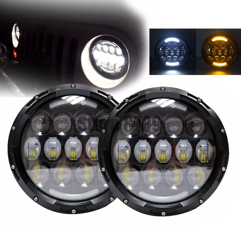 

7" Inch Round Headlamp With Turn Signal DRL For Toyota FJ Cruiser Lada Niva 4x4 Urban LED Headlights For Hummer H1 H2 UAZ Hunter