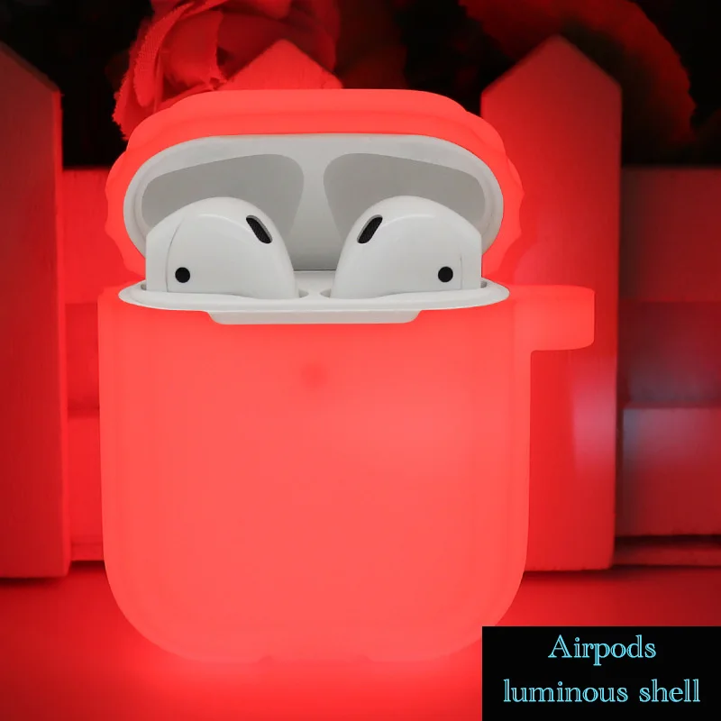 Светящийся сплошной цвет Airpods чехол для Apple Bluetooth гарнитура 1/2 зарядная коробка новые аксессуары для кожи против падения пыли - Цвет: Темно-серый