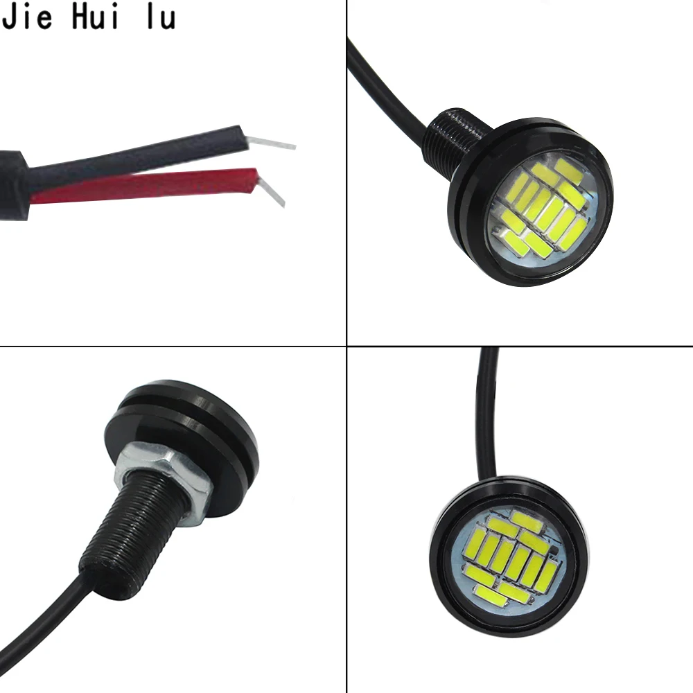Белый AC/DC 12V орлиный глаз светодиодный светильник 4014 12SMD 23 мм дневного света DRL