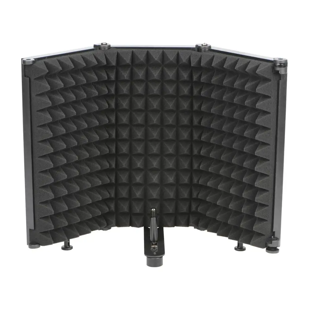 LO-PS68/69 3/5 Panels Broadcast Studio Adjustable Angle Foldable Noise Reduction Sound Absorbing Microphone Wind Screen Shield