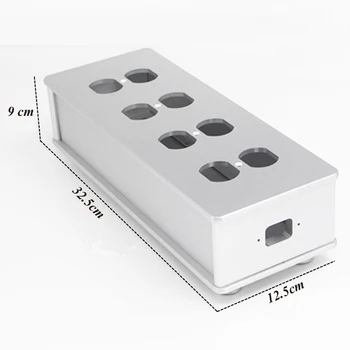 

one pieces Silver US AC power supply distributor Aviation Aluminum Shell 8 outlet Box