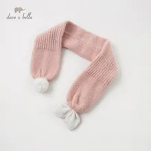 DB11793 dave bella/осенне-зимний жаккардовый розовый шарф для маленьких девочек