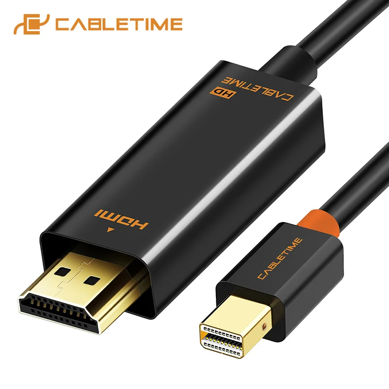 

CABLETIME Mini Displayport to HDMI Cable 1.2 DP Thunderbolt to HDMI Cable Adapter HDMI DisplayPort Cable 1080P for TV C054