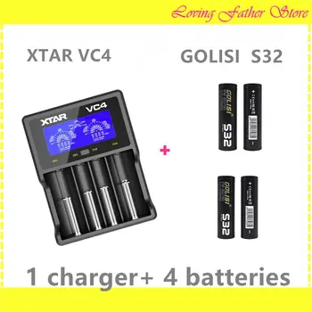 

4 pcs GOLISI S32 IMR 20700 3200mah 40A 3.7V rechargeable batteries and 1 pcs XTAR VC4 lithium 4 slots orginal battery charger