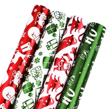 

4pcs Fashion Foil Wrappers Gift Wrapping Paper Candy Wrappers for Christmas Banquet Xmas