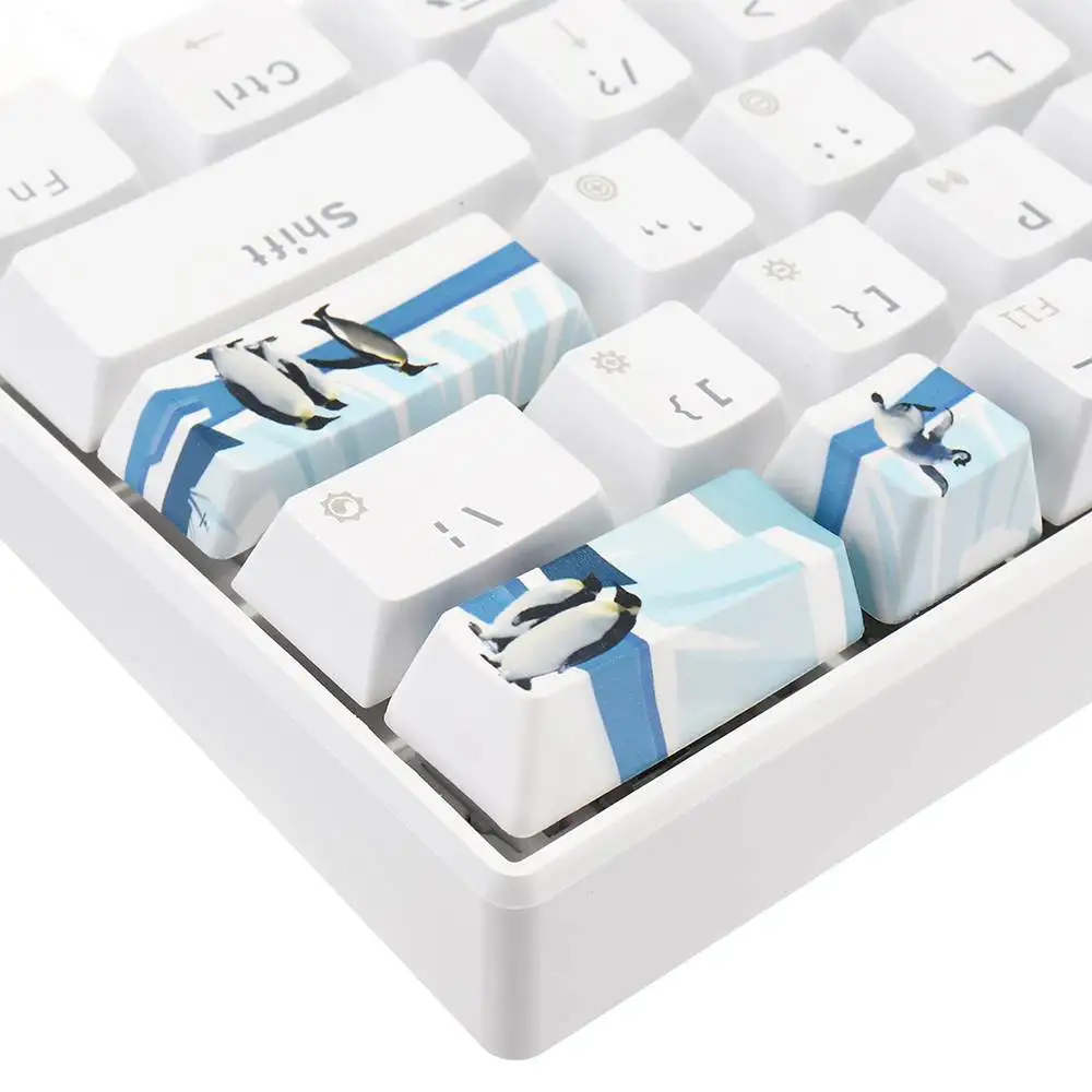 Five-sided Dyeing Space Bar Keycap PBT OEM Profile Antarctic Penguin Space Bar 6.25u Novelty Keycap + ESC Enter Keycaps Five-sided Dyeing Space Bar Keycap PBT OEM Profile Antarctic Penguin Space Bar 6.25u Novelty Keycap + ESC Enter Keycaps