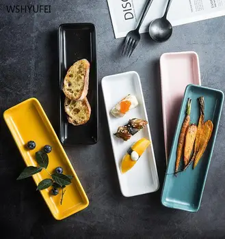 

1pcs9 inch macaron color rectangular western food bread pastry sushi tray nut snack dish candy storage tray kitchen supplies