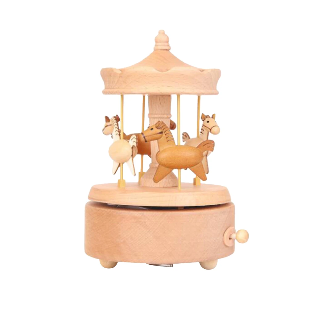 

1Pc Music Box Vintage Beautiful Handmade Wind up Mechanical Music Box Gift Wooden Melody Box for Valentines Day Birthday