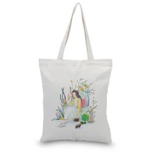 Тканевая сумка-тоут с узором для девочек, сумка для ежедневного использования, Экологичная многоразовая утилизация, сумка для покупок, печать логотипа, текст, сделай сам