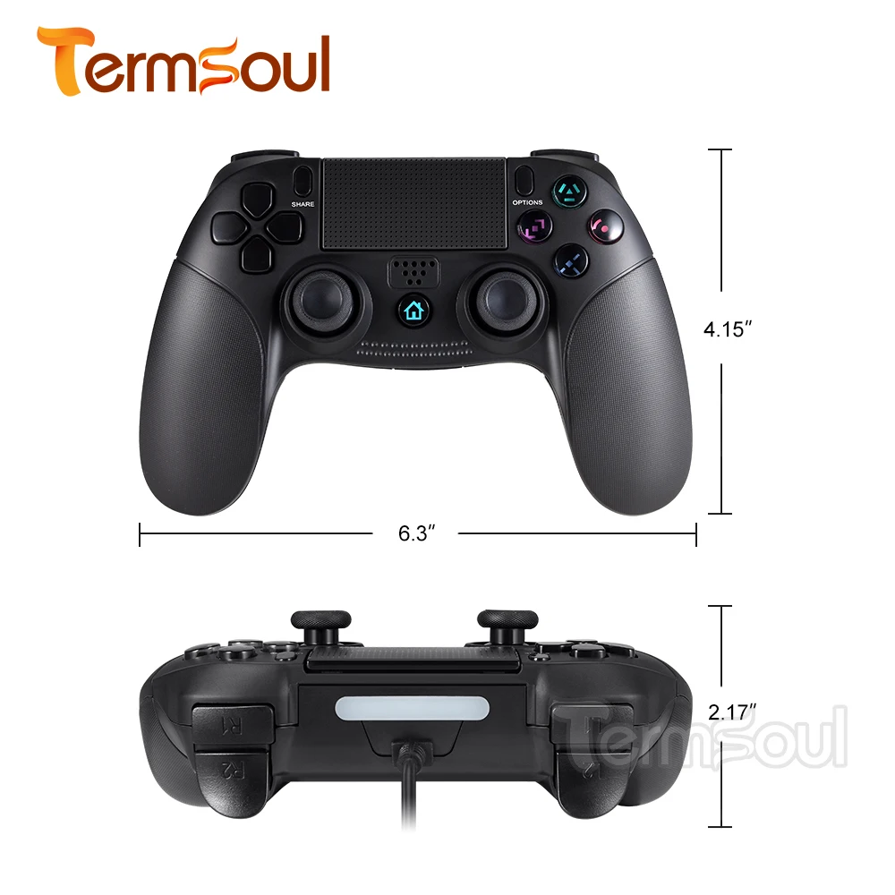Проводной контроллер для PS4 NA15 Двойной вибрационный ударный геймпад PlayStation 4 с