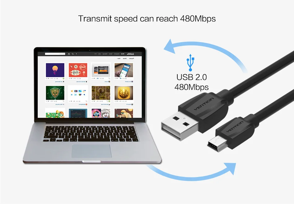 VENTION Mini USB кабель Mini USB к USB кабель для быстрой зарядки данных для MP3 MP4 плеера Автомобильный видеорегистратор gps цифровая камера HDD Mini USB