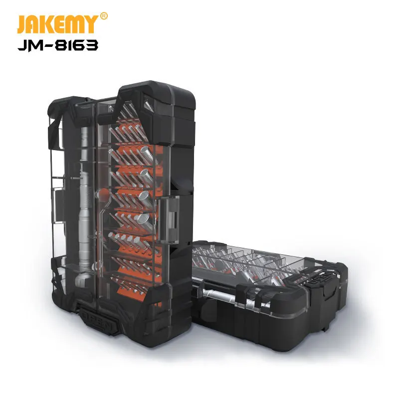 JAKEMY продукт JM-8163 62 в 1 прецизионный S-2 Набор отверток с уникальной кнопкой открытия для дома электроники DIY ремонт