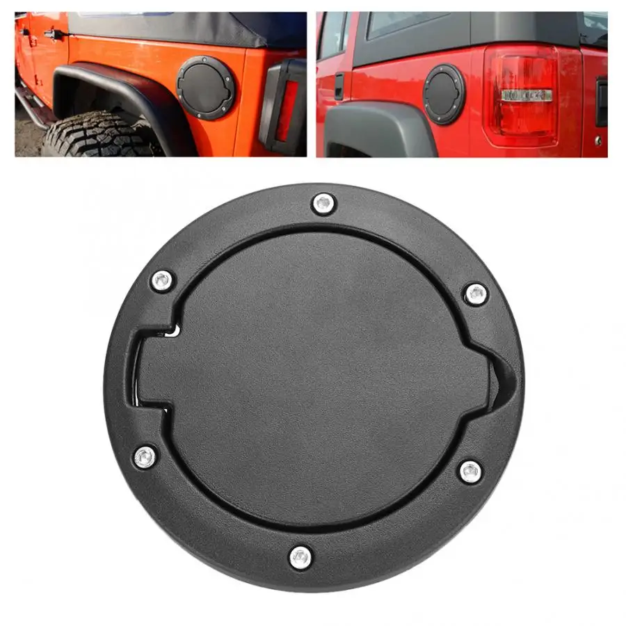Газовый топливный бак Кепки Крышка отделки, пригодный для Jeep Wrangler 2/4 двери 2007 2008 2009 2010 2011 2012 2013 Черный Алюминий