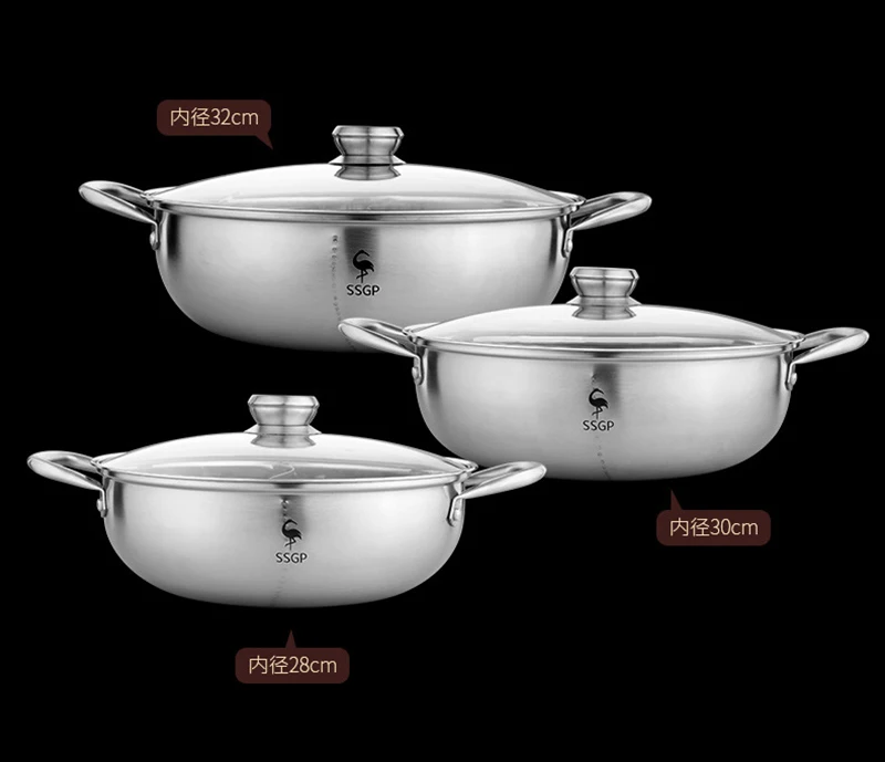 304不锈钢火锅锅具鸳鸯火锅带盖涮锅加厚家用清汤锅商用电磁炉盆_B0_11