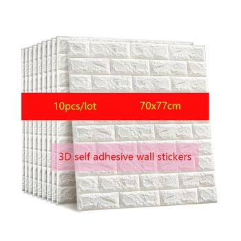 

10pcs Self adhesive Wall Stickers Environmental protection Wall Covering Living Room Waterproof Brick Wallpaper DIY Wall Sticker