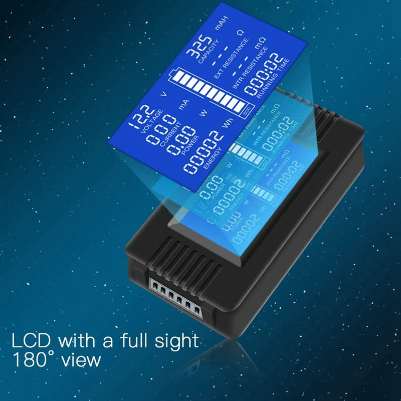 Многофункциональный монитор батареи, 0-200 V, 0-300A(широко применяется для 12 V/24 V/48 V RV/автомобильный аккумулятор) ЖК-дисплей Цифровой ток Vol