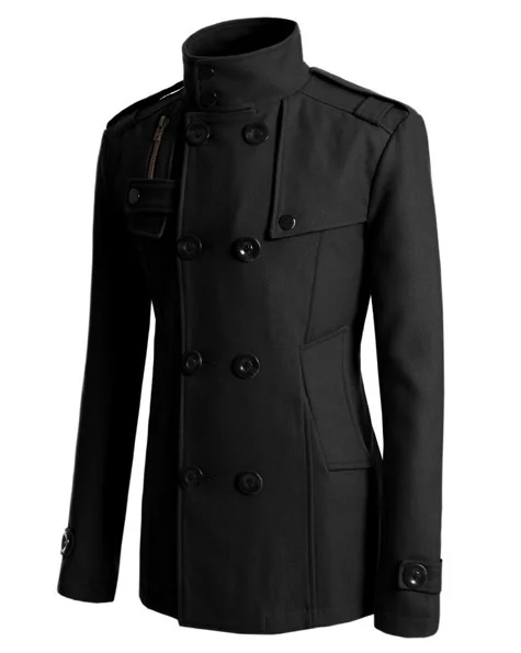 Zogaa, осенне-зимнее мужское длинное шерстяное пальто, повседневное однотонное, для саморазвития, мужское длинное пальто с воротником