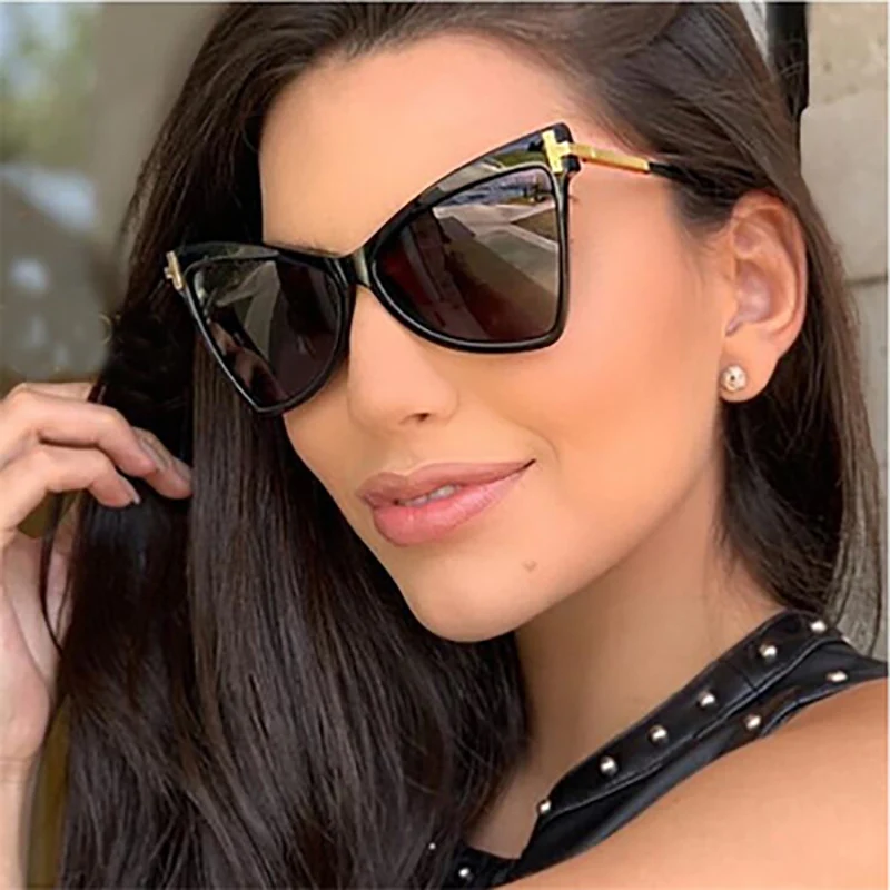 

Classic retro cat eye gradient sunglasses women men 2020 Luxury design personality T-shaped big name eyewear lunettes de soleil