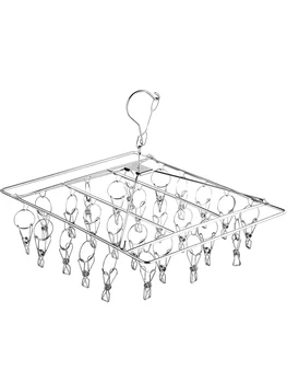 

Stainless Steel Sun Socks Sock Cool Racks More Clips Underwear Hook Artifact Windproof Baby Multi-function Household