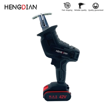 

48V Cordless Reciprocating Saw + 4 Saw Blades Metal Cutting Wood Tool Portable Woodworking Cutters with 1/2 Batterys