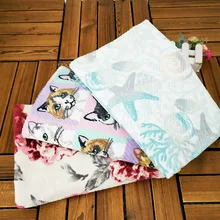 Банное полотенце с мультяшным принтом, новые продукты, с принтом, двухстороннее, Петельное, ворсовое, Пляжное, для плавания, чистый хлопок, банное полотенце для детей