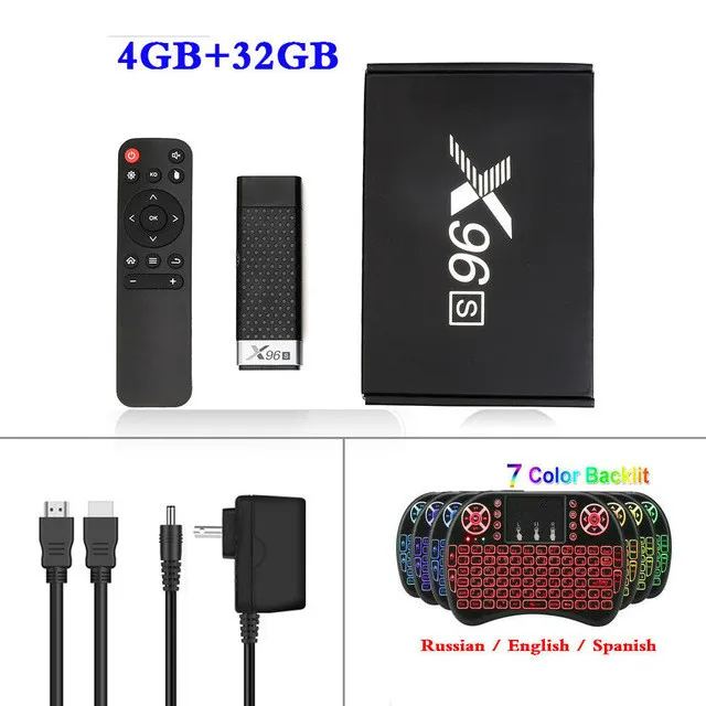 Новейший X96S Android 9,0 Smart tv Box Mini PC tv Stick DDR4 4 ГБ 32 ГБ Amlogic S905Y2 2,4/5G Dual wifi BT4.2 4K HD VS X88 Mini X96H - Цвет: 4G32G Add i8 Backlit