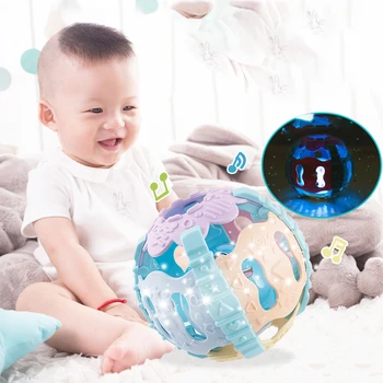 

Funny Grasping Ability Teether Intelligence Gift Soft Musical Ball Educational Toy Training Hand Grip Kids Baby Rattles Infant