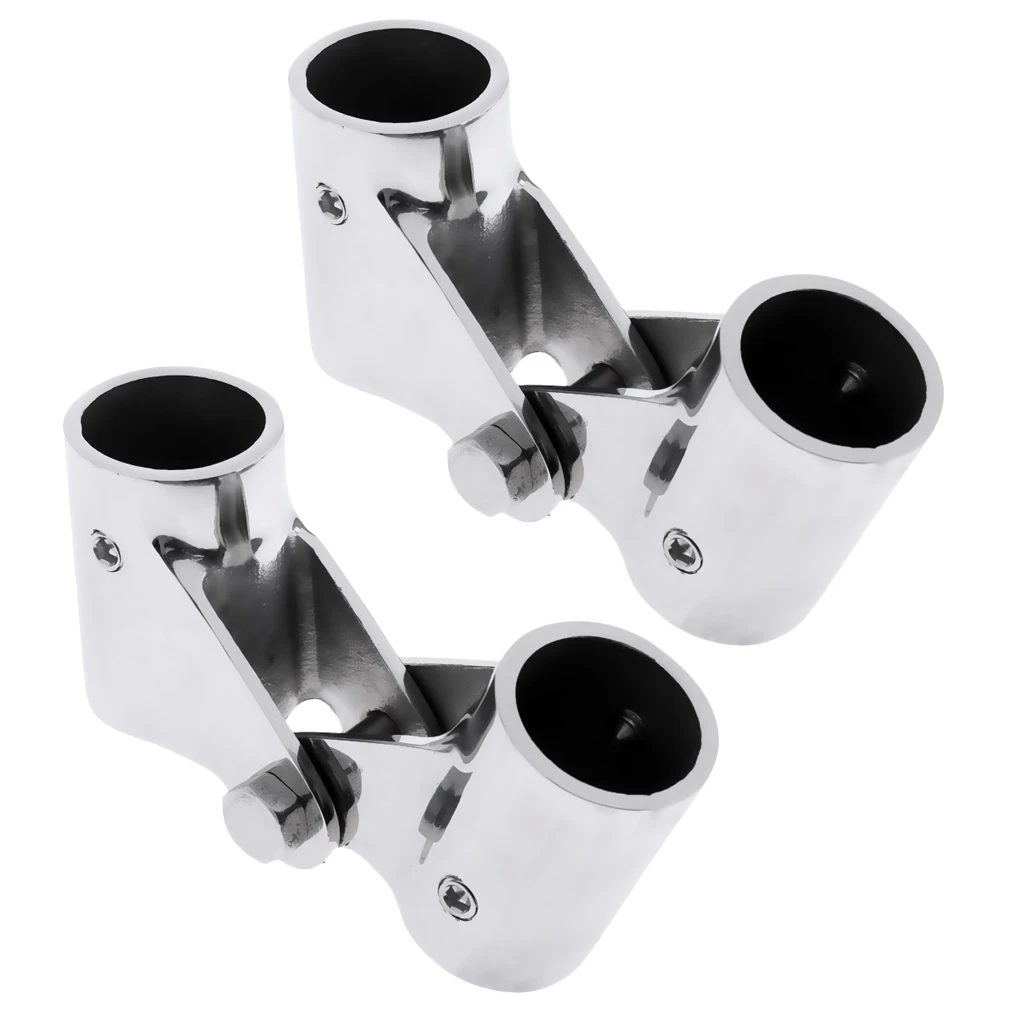 2xStainless Steel Boat Rail Fittings Folding Swivel Tube Pipe Connector 26mm