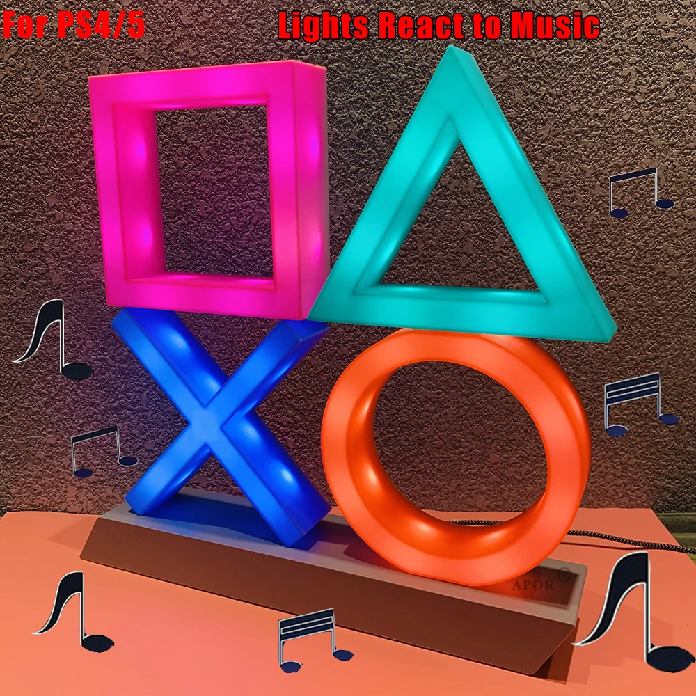 

For PS4 PS5 Mood Flash Lamp Icon Voice Control Decorative Colorful Lights Led Light Game Nice Gift for Christmas