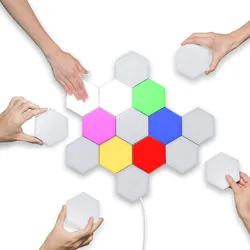 Lampe LED tactile hexagonale en forme de nid d'abeille, design créatif, luminaire décoratif d'intérieur 