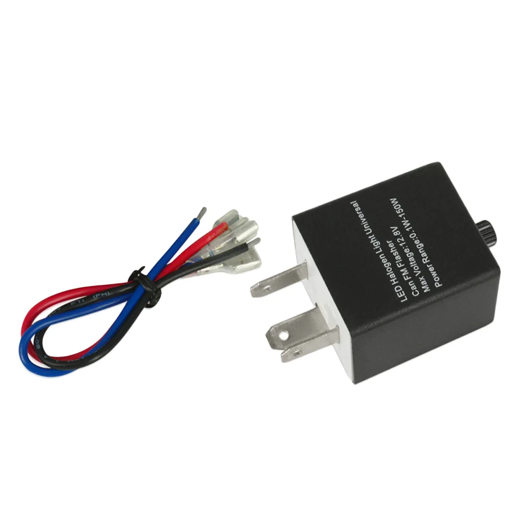 Black Motorcycle Universal 12v 24V 3-Pin Speed Adjustable LED Flasher Turn Signal Light Electronic Relay