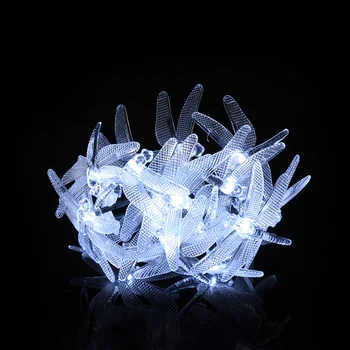 

1pc Lights String Decor 20 LED Solar Outdoor Festival Party Interior Decoration Dragonfly String Lights