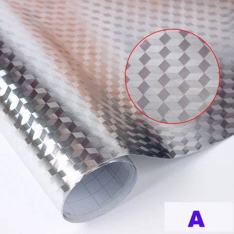 Wall Stove Aluminum Foil Oil-proof Sticker Anti-fouling High temperature Self-adhesive Croppable Wall Sticker Decoration