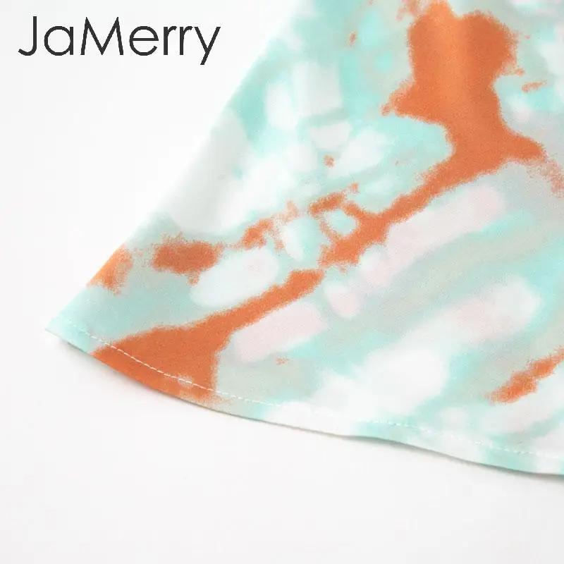 JaMerry, Женская юбка миди с принтом Tie dye, осенняя, эластичная, высокая талия, Женская юбка, повседневная, уличная, вечерние, для клуба, для девушек, Нижняя юбка