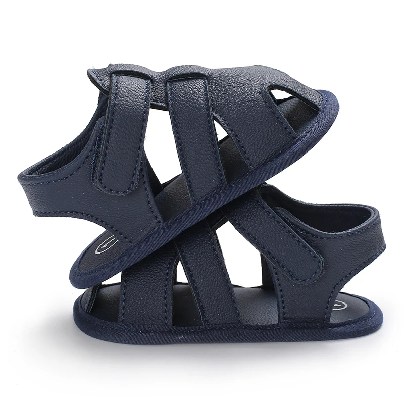 2021 NEW 0-18Months Kids Newborn Baby Boys Fashion Summer Soft Crib Shoes First Walker Anti Slip Sandals Shoes Soft Sole