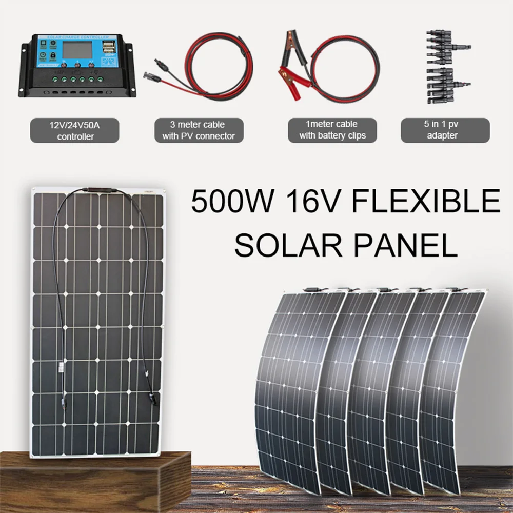 Kuuleyn Caricatore Solare di Emergenza Solare in silicio policristallino con Pannello Solare Pieghevole da 12 W 18 V per Batteria per Auto 