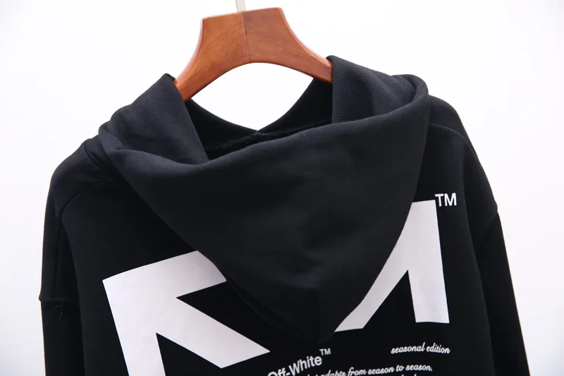 19SS OFF-WHITE OW ограничен сзади номер 03 стрелка свитшот с капюшоном с принтом Мужские толстовки