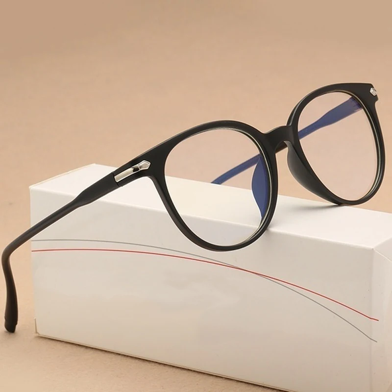 blue filter glasses European and American New Fashion Ladies Glasses Transparent Computer Game Glasses Retro Comfortable Anti-blue Literary Glasses glasses to protect eyes from screen